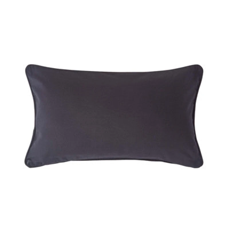 Image of Homescapes Cotton Plain Black Rectangular Cushion Cover, 30 X 50 Cm