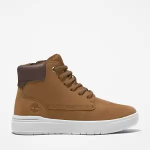 Image of Timberland Seneca Bay High-top Trainer For Youth In Yellow Light Brown Kids, Size 1.5