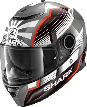 Image of Shark Spartan Replica Zarco Malaysian GP Helmet, silver, Size S, silver, Size S