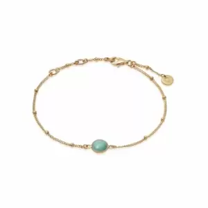 Image of Daisy London Jewellery 18ct Gold Plated Sterling Silver Amazonite Healing Stone Bobble Bracelet 18Ct Gold Plate