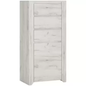 Image of Furniture To Go - Angel 1 Door 3 Drawer Chest in White Craft Oak - White Craft Oak