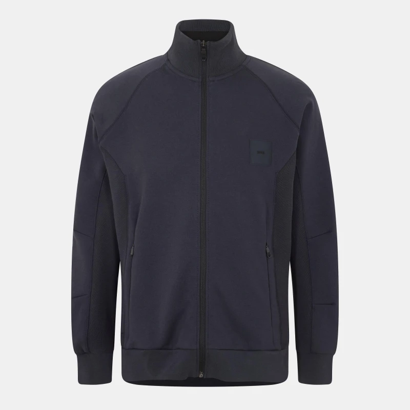 Image of Boss Mens Skaz Rib Short Sleeve Polo Shirt Dark Blue male L