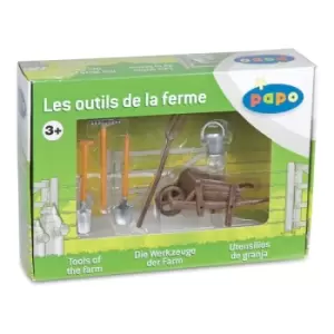 Image of PAPO Farmyard Friends Wheelbarrow and ToolsPlayset