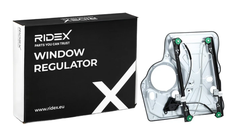 Image of RIDEX 1561W0169 Window regulator Right Front, Operating Mode: Electric, with roof rails, with bolted-on plate Window Winder (1561)