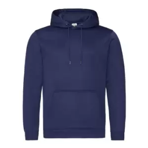 Image of AWDis Adults Unisex Polyester Sports Hoodie (S) (Oxford Navy)