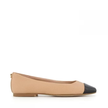 Image of Dune Camel Leather 'Hamptons' Ballet Pumps - 3
