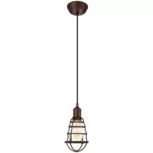 Image of Hanging Ceiling Pendant Light Rust Effect Industiral Cage 1 x 60W E27 Bulb