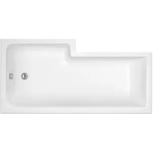 Image of Nuie 1600mm Right Hand Square Shower Bath - White