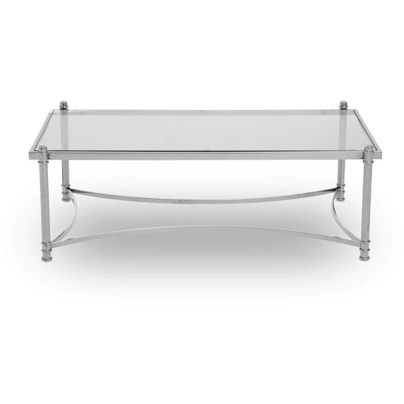 Image of Interiors by Premier Ackley Silver Coffee Table with Clear Glass Silver unisex One Size