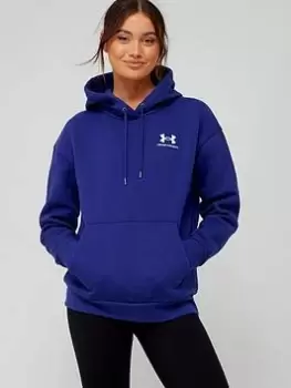 Image of Under Armour Essential Fleece Hoodie - Blue Size L, Women