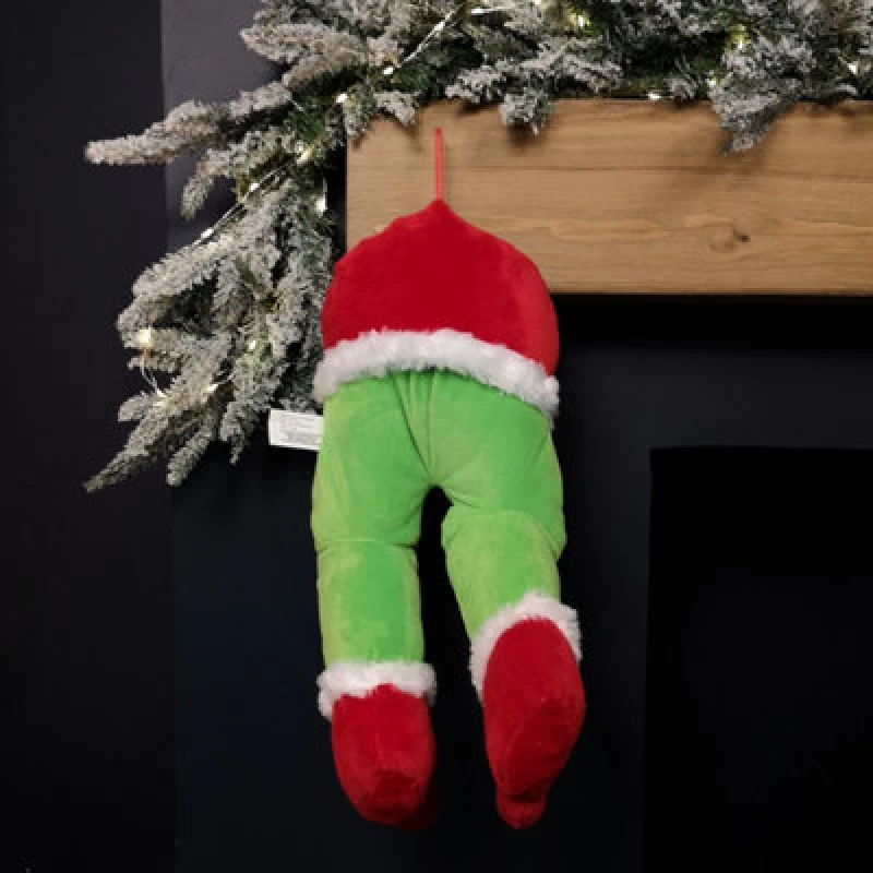 Image of Samuel Alexander 32Cm Door Hanging Laughing Elf Animated Indoor Christmas Decoration