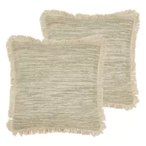 Image of Furn. Sienna Twin Pack Polyester Filled Cushions Natural