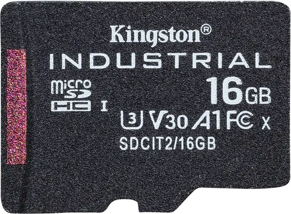 Image of Kingston Industrial 16GB microSDHC Card, Class 10, UHS-I, U3, V30, A1