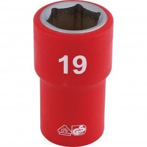 Image of Draper 1/2" Drive VDE Fully Insulated Hexagon Socket Metric 1/2" 19mm