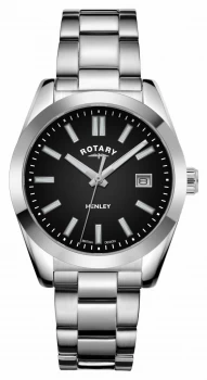 Image of Rotary Womens Henley Black Dial Stainless Steel Watch