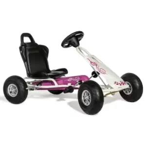 Image of Ferbedo At X-racer Go Kart With Pneumatic Tyres And Electronic Steering Wheel And Handbrake - Pink