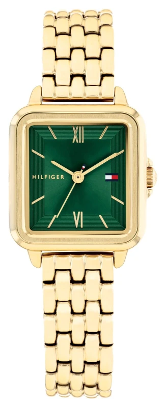Image of Tommy Hilfiger 1782858 Mia (22.5mm) Green Dial / Gold PVD Watch