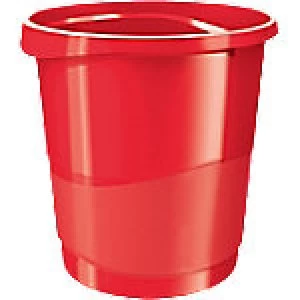 Image of Rexel Waste Bin Choices Red 14 L Polypropylene 25.8 x 28.5 x 32.2 cm