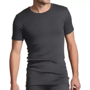 Image of Workforce Mens Mens Thermal T-Shirt in Grey, Size Medium Polycotton
