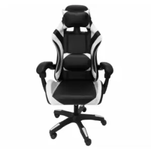 Image of Out & out Speedy Gaming Chair Faux Leather Lumbar Support - White