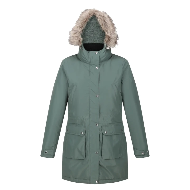 Image of Regatta Womens Voltera Waterproof Insulated Parka Jacket 12 - Bust 36' (92cm) Dark Forest Green RWP345-WSI-12
