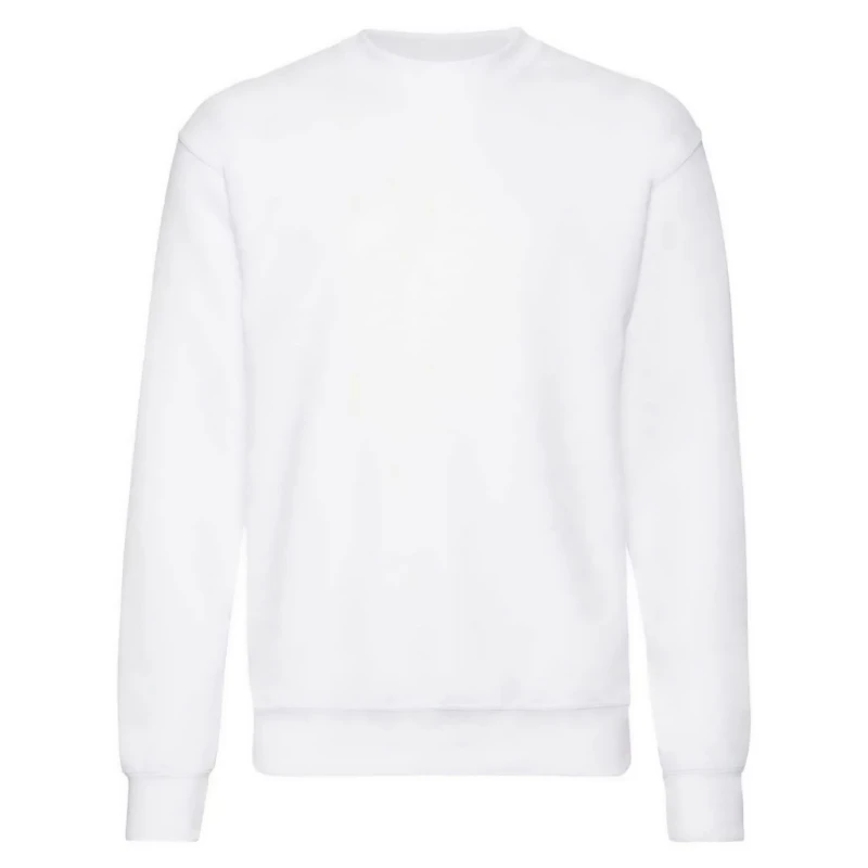 Image of Fruit Of The Loom Fruit of the Loom Men Classic Drop Shoulder Sweatshirt in White Size: Small White S Male 5063470994168