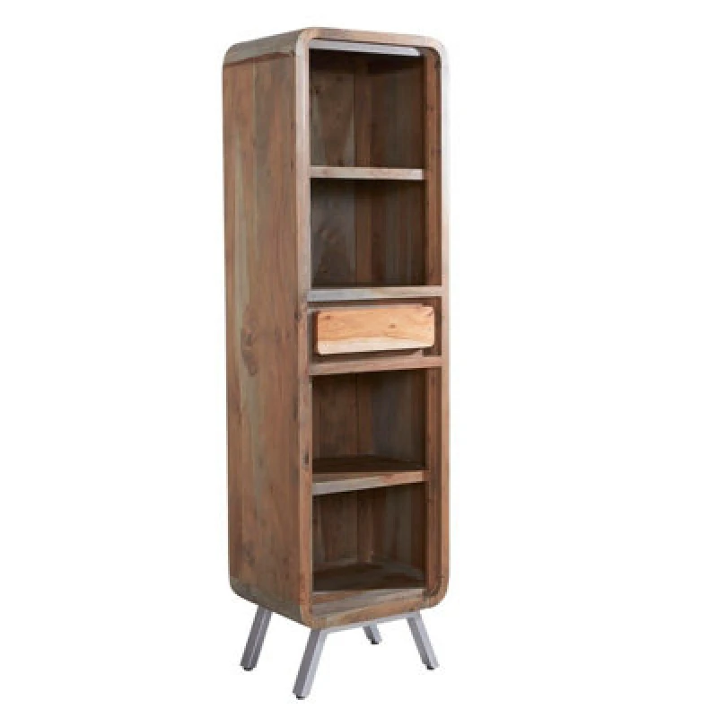 Image of Buttercup Farm Aspen Narrow Bookcase - Metal/wood - L40 X W50 X H180 Cm