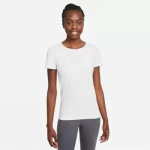 Image of Nike Dri-FIT ADV Aura Womens Slim-Fit Short-Sleeve Top - White