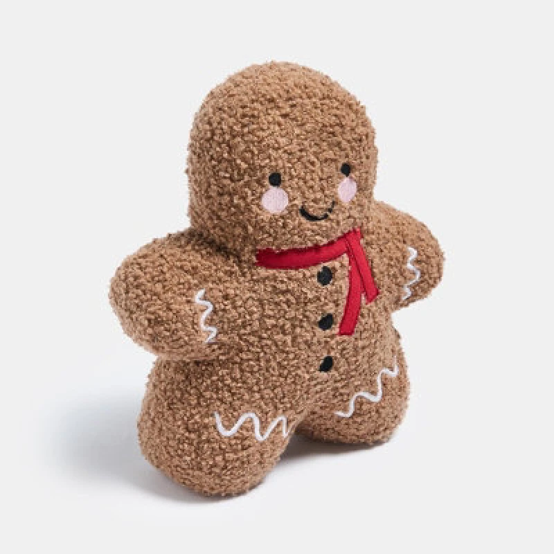 Image of OHS OHS Gingerbread Weighted Boucle Decorative Door Stop in Brown Brown One Size Unisex 5027434225019