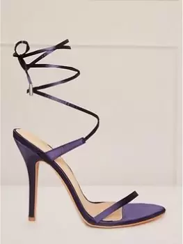 Image of Chi Chi London High Heel Lace Up Sandal In Navy, Size 3, Women