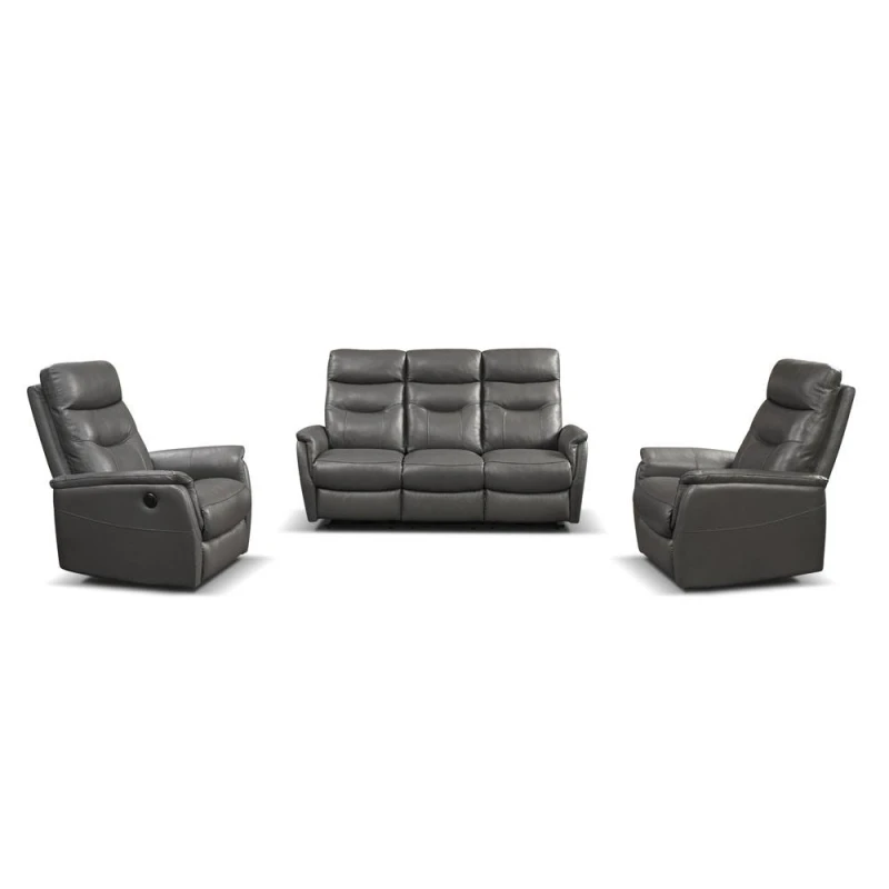 Image of Home Garden Direct Medusa Recliner Sofa Set Power Reclining Sofas in Grey Size: 3 Seater Grey Unisex 3 Seater