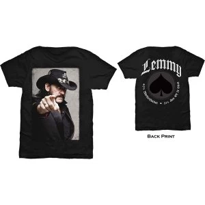 Image of Lemmy - Pointing Photo Unisex Medium T-Shirt - Black