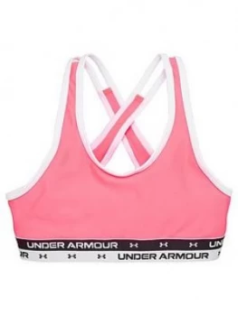 Image of Urban Armor Gear Girls Cross Back Solid Sports Bra - Pink, Size M=9-10 Years, Women