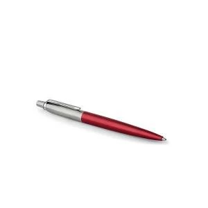 Image of Parker Jotter Ballpoint Pen Stainless Steel with Red Trim Blue 1953187