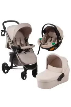 Image of My Babiie MB200i Billie Faiers Beige Boucle iSize Travel System - Natural