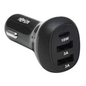 Image of Tripp Lite U280-C03-36W-1B 3-Port USB Car Charger 36W Max - USB-C PD 3.0 Up to 18W 2 USB-A QC 3.0 Up to 36W