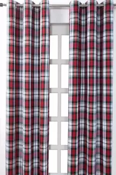 Image of Macduff Tartan Check Ready Made Eyelet Curtain Pair
