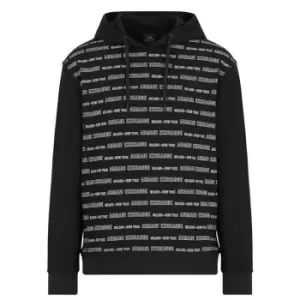 Image of Armani Exchange AOP OTH Hoodie - Black
