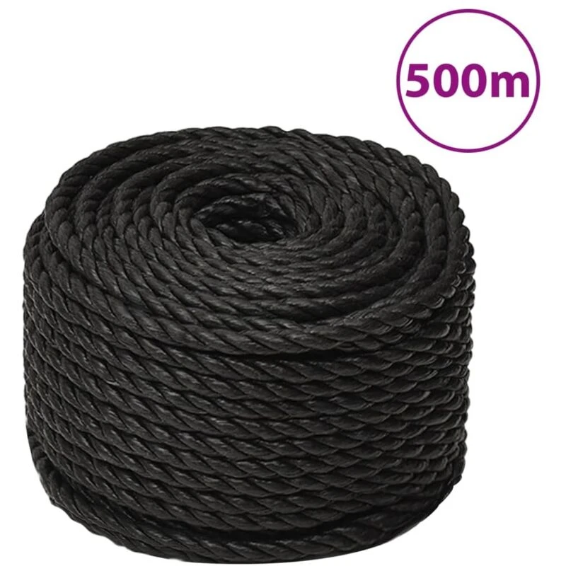 Image of VIDAXL Vidaxl - Work Rope Black 12mm 500 m Polypropylene 8720287132264