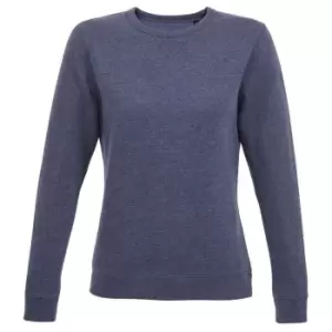 Image of SOLS Womens/Ladies Sully Heathered Sweatshirt (M) (Denim)