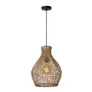 Image of Alban Scandinavian Rattan Pendant Light - Ø35cm - 1xE27 - Light Wood
