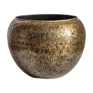 Image of Gallery Interiors Large Panna Planter in Antique Brass