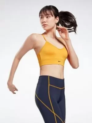 Image of Reebok Workout Ready Sports Bra, Yellow Size M Women