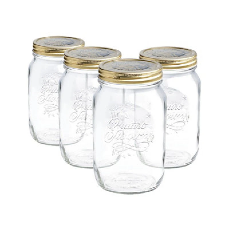 Image of Bormioli Rocco Quattro Stagioni Glass Preserving Jars 1L Clear Pack of 4 Clear