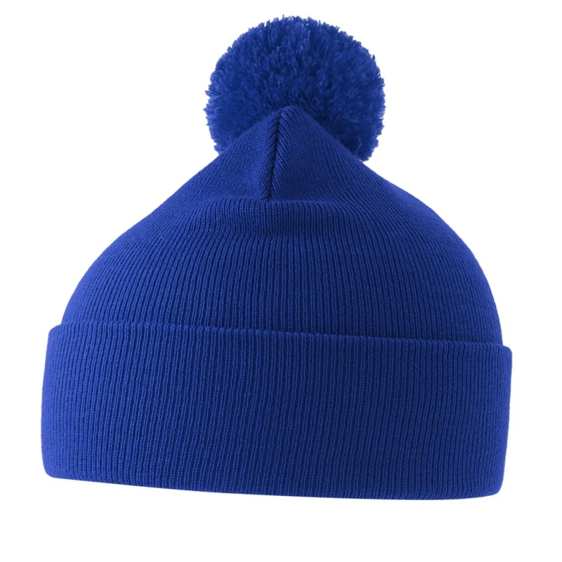 Image of Atlantis Atlantis Men Wind S Pom Pom Double Skin Cuffed Beanie in Blue Blue One Size Male 5063693996659
