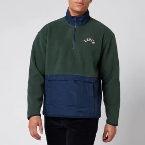 Image of Levis Mens Quarter Zip Polar Fleece - Python Green - XXL