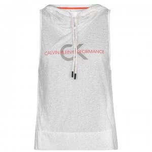 Image of Calvin Klein Performance Calvin Hooded Tank Top - 100 BrightWhite
