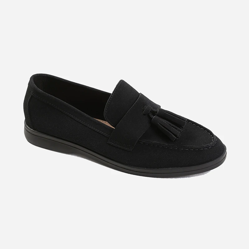 Image of Where's That From 'Azalea' Slip On Loafer With Tassel Detailing Black
