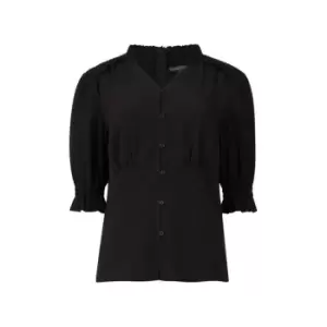 Image of French Connection Crepe Light Top - Black
