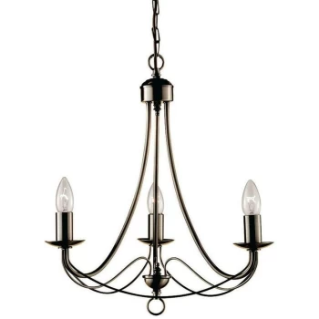 Image of Searchlight Lighting - Searchlight Maypole - 3 Light Multi Arm Ceiling Pendant Antique Brass, E14